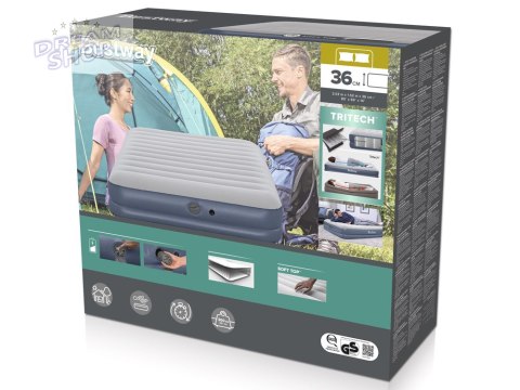Bestway 2os dmuchany materac Queen Tritech Air pompka 203x152x36cm 6716T Bestway 2os dmuchany materac Queen Tritech Air pompka 203x152x36cm 6716T