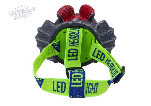 Latarka Czołówka Dinozaur Regulowana Opaska 3 Diody Led Latarka Czołówka Dinozaur Regulowana Opaska 3 Diody Led