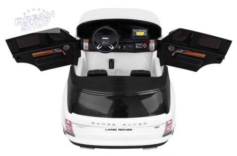 Range Rover HSE 2-osobowe Autko dla dzieci Biały + Pilot + 5-pkt pasy + Panel audio + LED