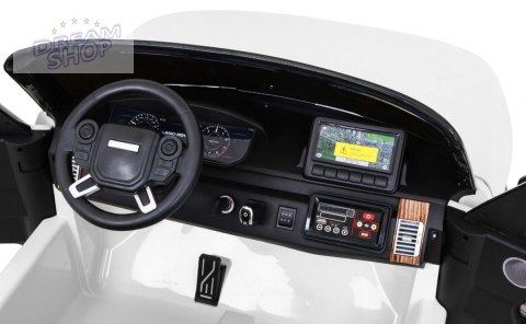 Range Rover HSE 2-osobowe Autko dla dzieci Biały + Pilot + 5-pkt pasy + Panel audio + LED