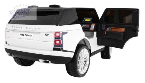 Range Rover HSE 2-osobowe Autko dla dzieci Biały + Pilot + 5-pkt pasy + Panel audio + LED