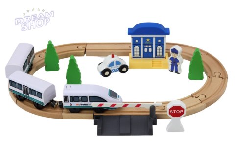 Drewniany Tor Kolejowy Pociąg Kolejka Tory Akcesoria Most Policja 3,2m