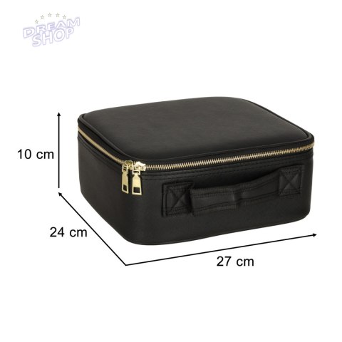 Kosmetyczka organizer na kosmetyki biżuterię kuferek z lusterkiem LED czarny Kosmetyczka organizer na kosmetyki biżuterię kuferek z lusterkiem LED czarny