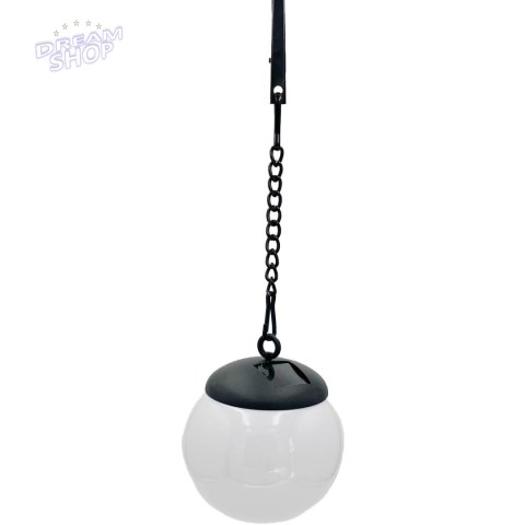 LAMPA SOLARNA PLASTIKOWA KULA WISZĄCA NA KLIPS 10X30CM LAMPA SOLARNA PLASTIKOWA KULA WISZĄCA NA KLIPS 10X30CM