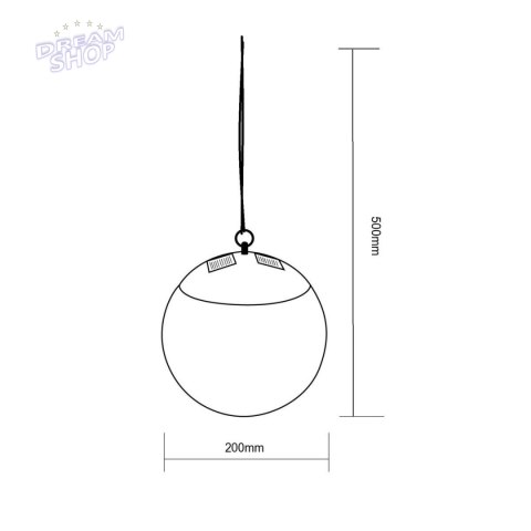 LAMPA SOLARNA PLASTIKOWA KULA WISZĄCA NA KLIPS 10X30CM LAMPA SOLARNA PLASTIKOWA KULA WISZĄCA NA KLIPS 10X30CM