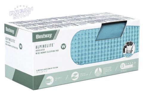 Bestway materac karimata pod śpiwór AlpineLite 183 x 63,5 x 7,5cm 69613 Bestway materac karimata pod śpiwór AlpineLite 183 x 63,5 x 7,5cm 69613