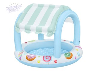 Bestway Niebiesko-biały basenik z daszkiem i dmuchanym dnem 104cm 52638