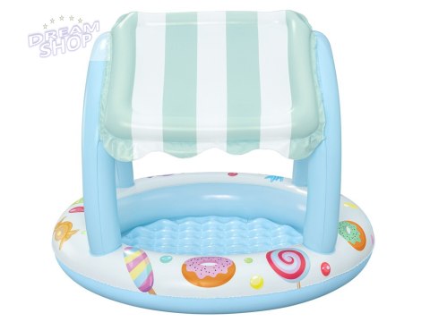 Bestway Niebiesko-biały basenik z daszkiem i dmuchanym dnem 104cm 52638