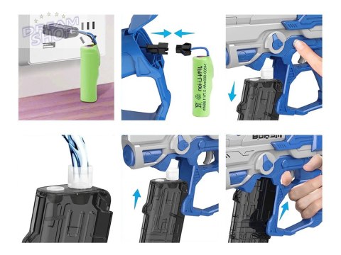 Elektryczny Pistolet na wodę sikawka z dalekim zasięgiem zasięg 9m ZA4959 Elektryczny Pistolet na wodę sikawka z dalekim zasięgiem zasięg 9m ZA4959