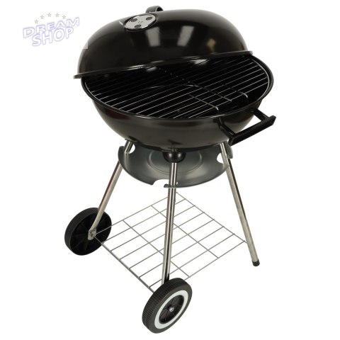 Grill ogrodowy węglowy na brykiet zamykany z pokrywą wentylacją i półką