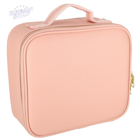 Kosmetyczka organizer na kosmetyki biżuterię kuferek z lusterkiem 10-krotne powiększenie różowy Kosmetyczka organizer na kosmetyki biżuterię kuferek z lusterkiem 10-krotne powiększenie różowy