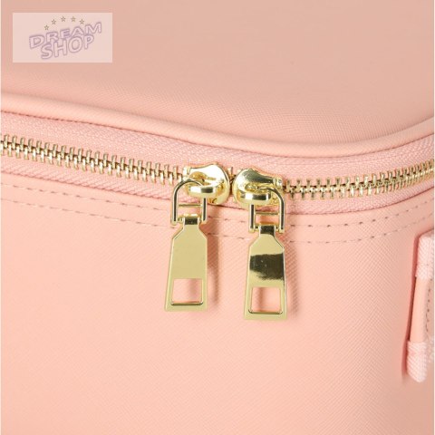 Kosmetyczka organizer na kosmetyki biżuterię kuferek z lusterkiem 10-krotne powiększenie różowy Kosmetyczka organizer na kosmetyki biżuterię kuferek z lusterkiem 10-krotne powiększenie różowy