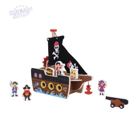 TOOKY TOY Statek Piracki Drewniany Figurki Zestaw TOOKY TOY Statek Piracki Drewniany Figurki Zestaw