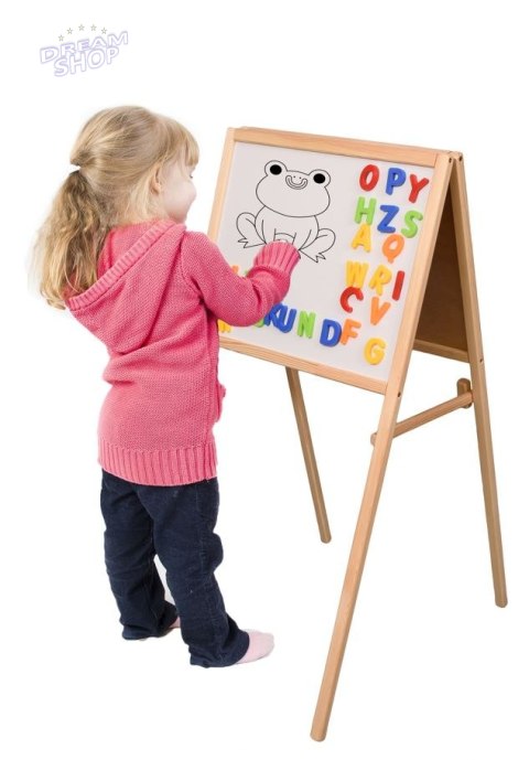 Tablica kredowa suchościeralna magnetyczna dwustronna + literki kreda gąbka marker 84 x 43 x 50 cm Tablica kredowa suchościeralna magnetyczna dwustronna + literki kreda gąbka marker 84 x 43 x 50 cm