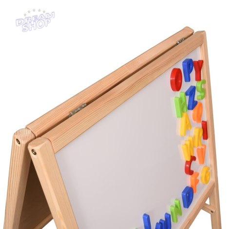 Tablica kredowa suchościeralna magnetyczna dwustronna + literki kreda gąbka marker 84 x 43 x 50 cm Tablica kredowa suchościeralna magnetyczna dwustronna + literki kreda gąbka marker 84 x 43 x 50 cm