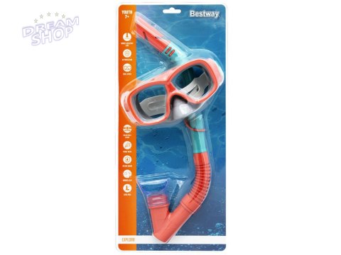 Bestway Zestaw Maska z rurką do nurkowania snurkowania CZERWONY 7+ 24032 Bestway Zestaw Maska z rurką do nurkowania snurkowania CZERWONY 7+ 24032