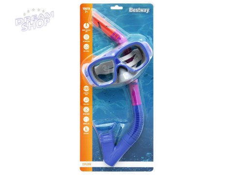 Bestway Zestaw Maska z rurką do nurkowania snurkowania NIEBIESKI 7+ 24032 Bestway Zestaw Maska z rurką do nurkowania snurkowania NIEBIESKI 7+ 24032