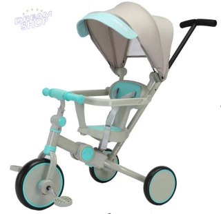 Rowerek trójkołowy TRIKE FIX V4 niebiesko-szary z daszkiem