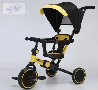 Rowerek trójkołowy TRIKE FIX V4 żółto-czarny z daszkiem