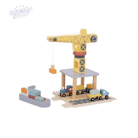 TOOKY TOY Dźwig Portowy Drewniany Zestaw TOOKY TOY Dźwig Portowy Drewniany Zestaw