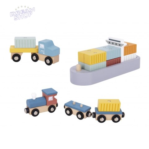 TOOKY TOY Dźwig Portowy Drewniany Zestaw TOOKY TOY Dźwig Portowy Drewniany Zestaw
