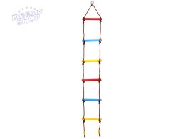 Drabinka linowa z kolorowymi szczeblami wspinaczkowa dla dzieci SP0755