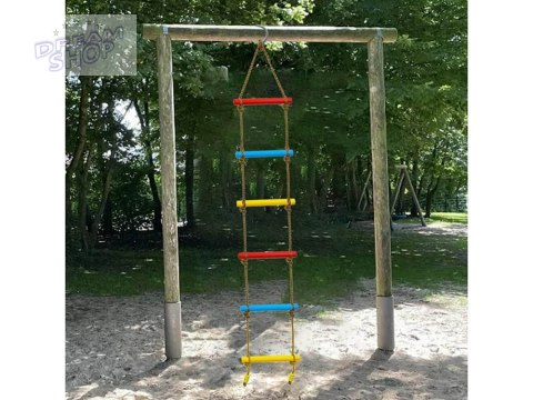 Drabinka linowa z kolorowymi szczeblami wspinaczkowa dla dzieci SP0755