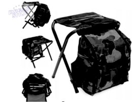 Krzesło wędkarskie turystyczne bez oparcia czarne 80kg
