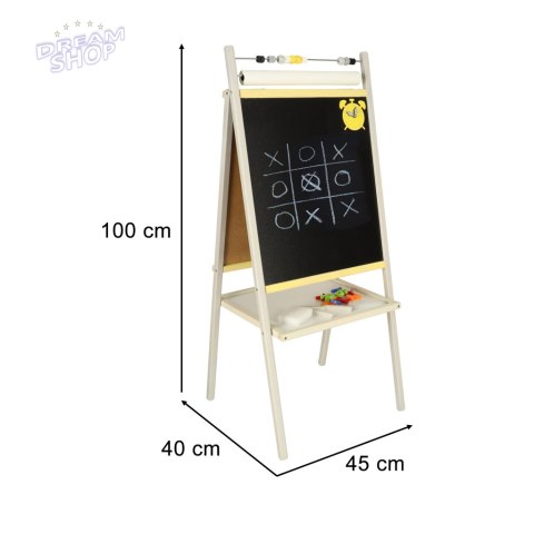 Tablica suchościeralna kredowa dwustronna z liczydłem półką szaropopielaty 45 x 40 x 100 cm Tablica suchościeralna kredowa dwustronna z liczydłem półką szaropopielaty 45 x 40 x 100 cm
