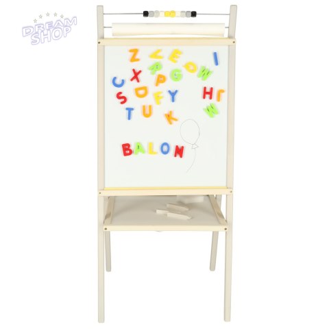 Tablica suchościeralna kredowa dwustronna z liczydłem półką szaropopielaty 45 x 40 x 100 cm Tablica suchościeralna kredowa dwustronna z liczydłem półką szaropopielaty 45 x 40 x 100 cm