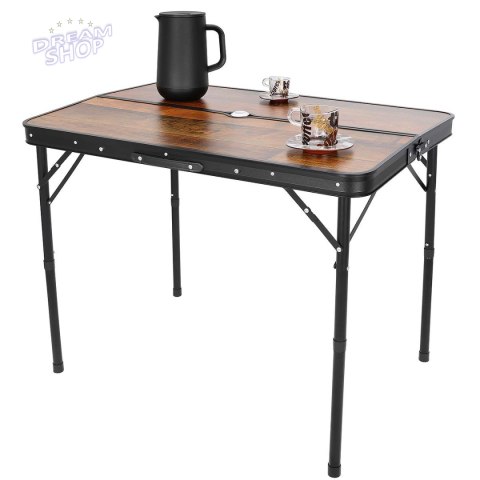 STOLIK TURYSTYCZNY SKŁADANY KEMPINGOWY 90x60x70CM I 2 ŁAWKI 87x23x39CM DREWNO