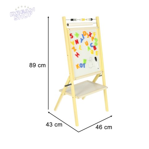 Tablica suchościeralna kredowa dwustronna z liczydłem półką popielaty 46 x 43 x 89 cm Tablica suchościeralna kredowa dwustronna z liczydłem półką popielaty 46 x 43 x 89 cm