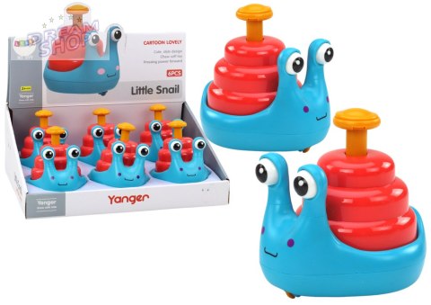 Wesoły Ślimak Na Kółkach Jeżdżący Niebiesko-Czerwony