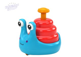 Wesoły Ślimak Na Kółkach Jeżdżący Niebiesko-Czerwony