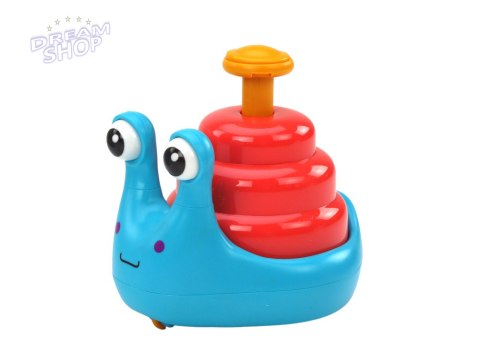 Wesoły Ślimak Na Kółkach Jeżdżący Niebiesko-Czerwony