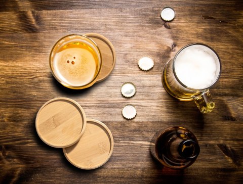 Zestaw 6 bambusowych podkładek pod kubki EMERALD