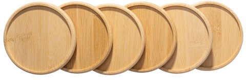 Zestaw 6 bambusowych podkładek pod kubki EMERALD