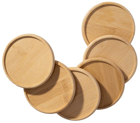 Zestaw 6 bambusowych podkładek pod kubki EMERALD