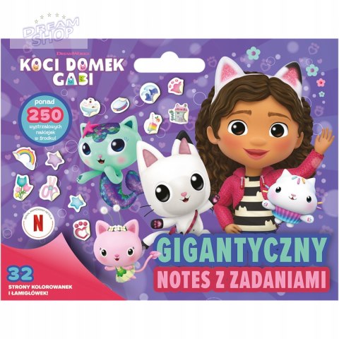 Książka notes łamigłówki Koci Domek Gabi naklejki kolorowanki TREFL KS97610