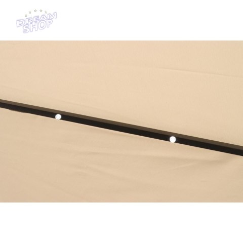PARASOL OGRODOWY Z OŚWIETLENIEM LED 300CM BEŻOWY
