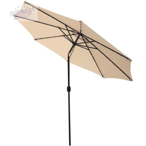PARASOL OGRODOWY Z OŚWIETLENIEM LED 300CM BEŻOWY