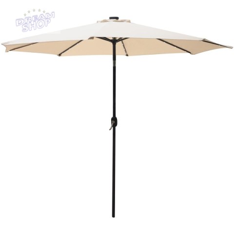 PARASOL OGRODOWY Z OŚWIETLENIEM LED 300CM BEŻOWY