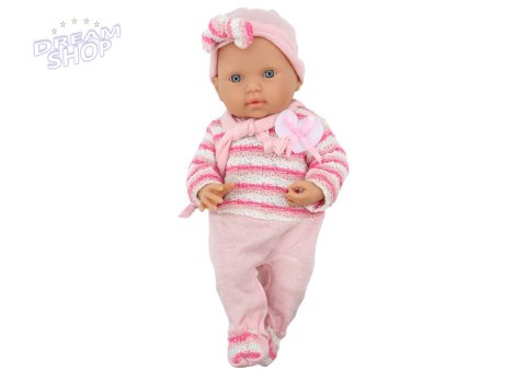 Lalka Bobas Sweterek w Paski Czapeczka Szalik Różowy Lalka Bobas Sweterek w Paski Czapeczka Szalik Różowy