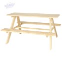 Meble ogrodowe dla dzieci stolik + 2 ławeczki drewniany 92 x 78 x 52 cm