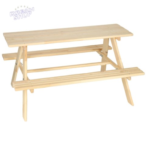 Meble ogrodowe dla dzieci stolik + 2 ławeczki drewniany 92 x 78 x 52 cm Meble ogrodowe dla dzieci stolik + 2 ławeczki drewniany 92 x 78 x 52 cm