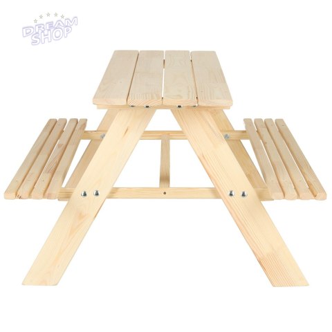 Meble ogrodowe dla dzieci stolik + 2 ławeczki drewniany 92 x 78 x 52 cm Meble ogrodowe dla dzieci stolik + 2 ławeczki drewniany 92 x 78 x 52 cm
