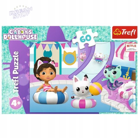 Puzzle Trefl Koci Domek Gabi 60 el. Gabi na basenie 17393 Puzzle Trefl Koci Domek Gabi 60 el. Gabi na basenie 17393