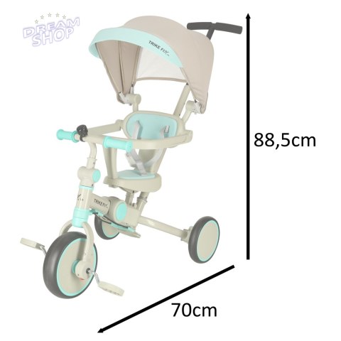 Rowerek trójkołowy TRIKE FIX V4 niebiesko-szary z daszkiem Rowerek trójkołowy TRIKE FIX V4 niebiesko-szary z daszkiem