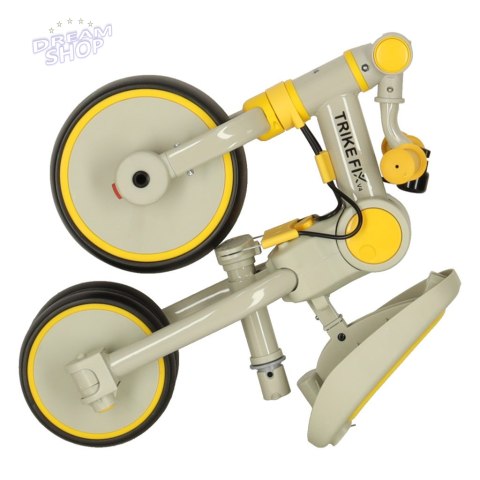 Rowerek trójkołowy TRIKE FIX V4 żółto-szary z daszkiem