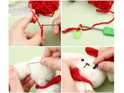 Zestaw kreatywny szydełkowanie zrób maskotkę DIY KRÓLIK ZA5030